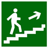 Направление к эвакуационному выходу по лестнице вверх право